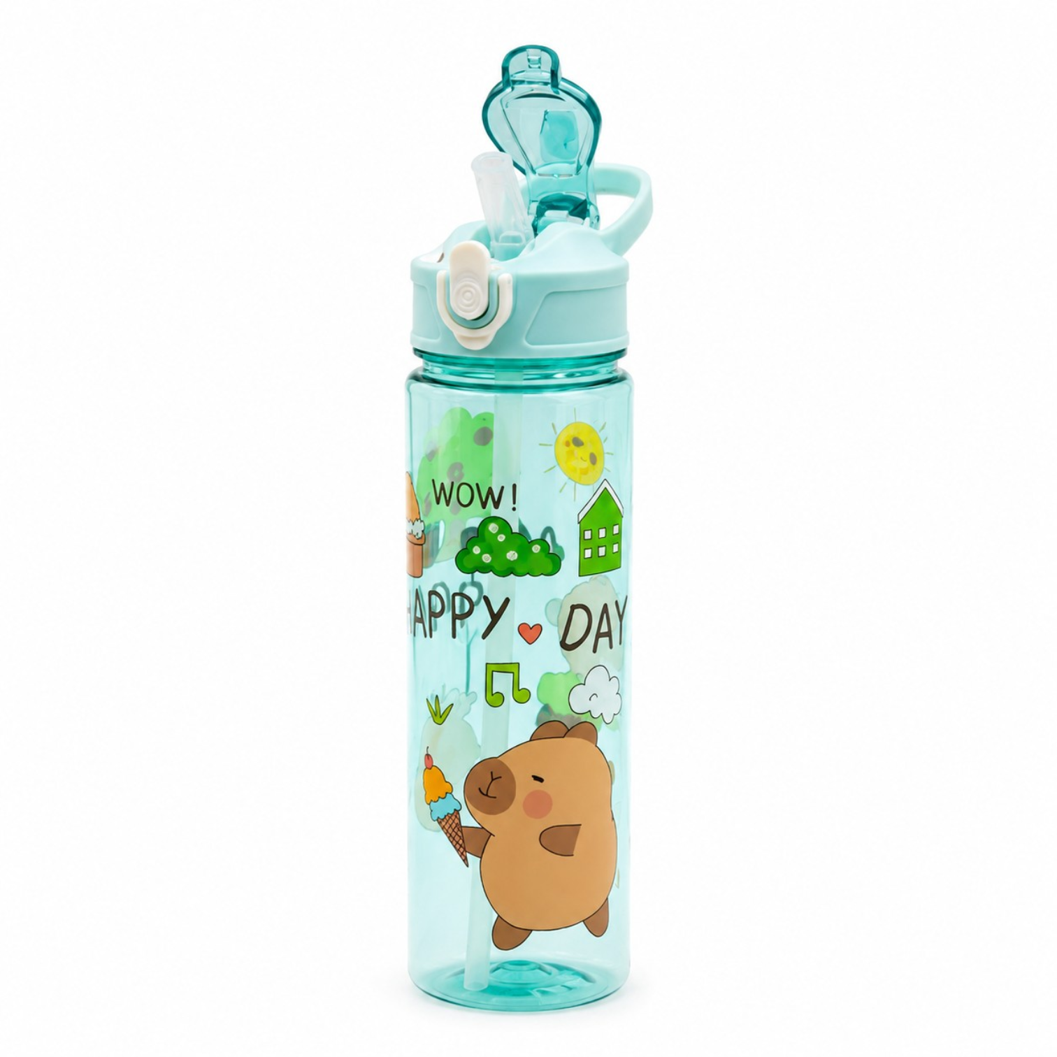 Gourde Enfant 750 ml avec Paille Intégrée – Étanche & Sans BPA