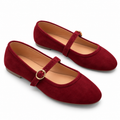 Ballerines Femme Mary Jane en Suédine – Boucle Dorée